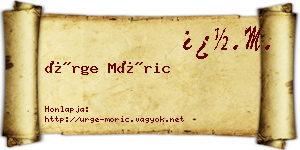 Ürge Móric névjegykártya